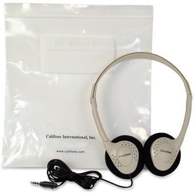 Califone CA2 Lightweight Stereo Headphones w/Storage Bag, Beige CIICA2