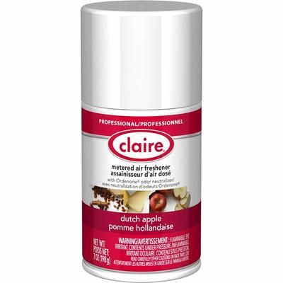 Claire CL104 Metered Air Freshener with Ordenone, Aerosol, 6000 ft3, 7 fl oz (0.2 quart), Dutch Apple, 30 Day, Odor Neutralizer CGCCL104