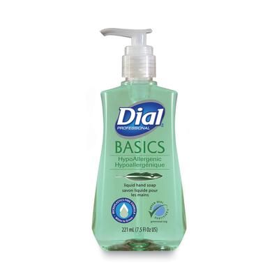 Dial Professional 33256 Basics MP Free Liquid Hand Soap, Unscented, 7.5 oz Pump Bottle, 12/Carton - Case of 12 DIA33256CT