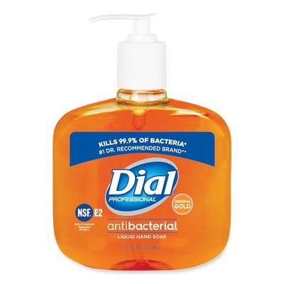Dial Professional 80790CT Gold Antibacterial Liquid Hand Soap, Floral, 16 oz Pump, 12/Carton - Case of 12 DPR80790CT
