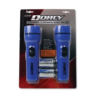 Dorcy 412594 LED Flashlight Pack, 1 D Battery (Included), Blue, 2/Pack - Pack of 2 DCY412594