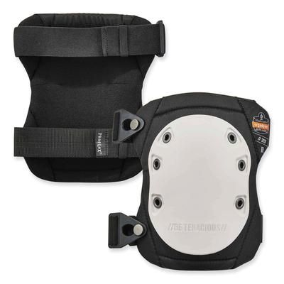 Ergodyne 18315 ProFlex 315 Abrasion-Resistant Knee Pads, Long Textured White Hard Cap, Buckle Closure, Pair, Ships in 1-3 Business Days - 1 Pair EGO18