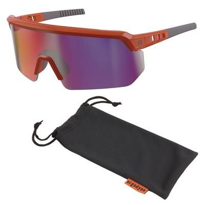 Ergodyne 55019 Skullerz AEGIR Safety Glasses, Mirrored Lenses, Orange Nylon Frame, Purple Mirror Polycarbonate Lens, Ships in 1-3 Bus Days EGO55019