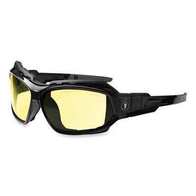 Ergodyne 56050 Skullerz Loki Safety Glasses/Goggles, Black Nylon Impact Frame, Yellow Polycarbonate Lens, Ships in 1-3 Business Days