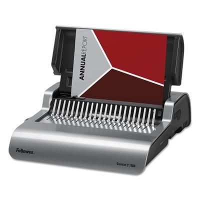 Fellowes 5216901 Quasar 500 Electric Comb Binding System, 500 Sheets, 16.88 x 15.38 x 5.13, Metallic Gray FEL5216901