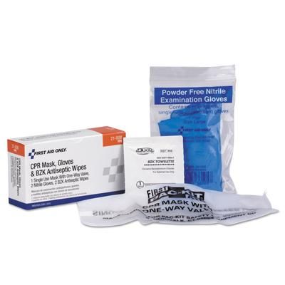 First Aid Only 21008 CPR Mask with Gloves and Wipes, 2 Gloves, 2 Wipes - 1 Kit FAO21008