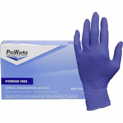Hospeco GLN125FM Nitrile Exam Gloves, Medium Size, 200/Box, 3 mil Thickness, 9.50" Glove Length - Case of 1000 HOSGLN125FM