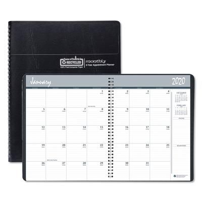 House Of Doolittle 268002 Recycled Two Year Monthly Planner with Expense Logs, 8.75 x 6.88, Black Cover, 24-Month (Jan to Dec): 2024 to 2025 HOD268002
