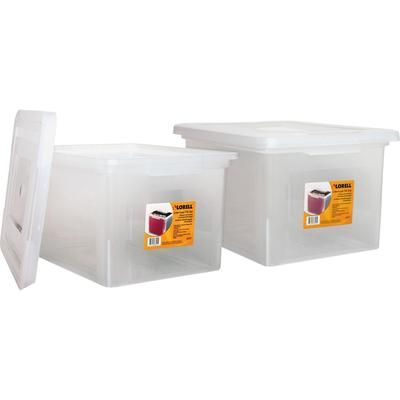 Lorell 68925BD File Boxes, Legal/Letter, Stackable, 14-1/4" x 18-1/8" x 10-7/8", 2/BD, Clear - Pack of 2 LLR68925BD