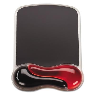 Kensington 62402 Duo Gel Wave Mouse Pad Wrist Rest, Red KMW62402