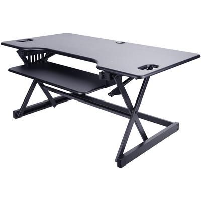 Lorell 82013 Desk Riser, Adjustable, 45 lb Cap, 46"x24"x20", Black LLR82013