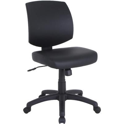 Lorell 84877 PVC Upholstery Task Chair, 5-star Base, Black LLR84877