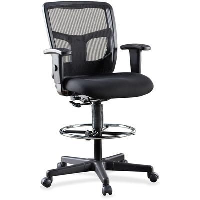 Lorell 86801 Mid-Back Stool Chair, 26"x21"x50", Black