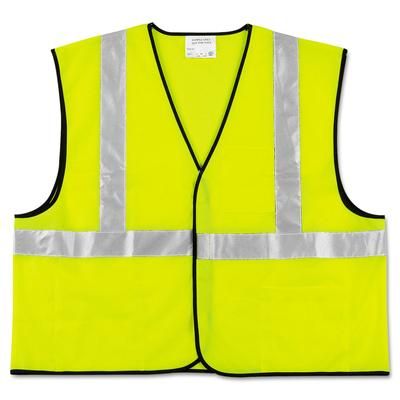 MCR Safety VCL2SLXL Class 2 Safety Vest, Fluorescent Lime w/Silver Stripe, Polyester, X-Large CRWVCL2SLXL