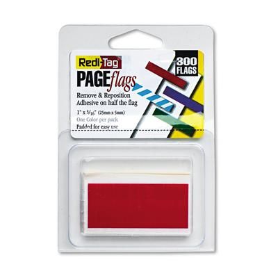 Redi-Tag/B. Thomas Enterprises 20022 Removable/Reusable Page Flags, Red, 300/Pack - Pack of 300 RTG20022