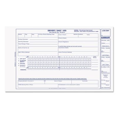 Rediform S5031N-CL Driver's Daily Log Book, Two-Part Carbonless, 8.75 x 5.38, 31 Forms Total