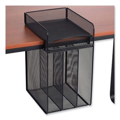Safco 3241BL Onyx Vertical Hanging Storage, 4 Sections, Letter Size Files, 10.25" x 12" x 17.1", Black SAF3241BL