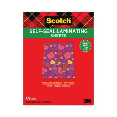 ScotchTM 70005182392 Self-Sealing Laminating Sheets, 6 mil, 9.06 x 11.63, Gloss Clear, 50/Pack - Pack of 50 MMM70005182392