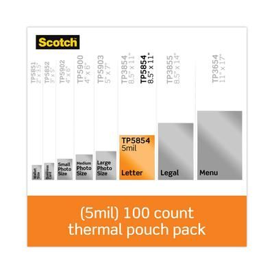 Scotch™ TP5854100 Laminating Pouches, 5 mil, 9" x 11.5", Gloss Clear, 100/Pack - Pack of 100