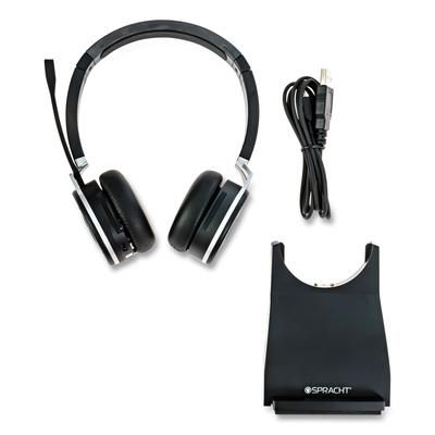 Spracht ZUMBTP400 ZuM BT Prestige Headset, Binaural, Over-the-Head, Black