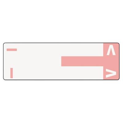 Smead 67160 AlphaZ Color-Coded First Letter Combo Alpha Labels, I/V, 1.16 x 3.63, Pink/White, 5/Sheet, 20 Sheets/Pack - Pack of 100