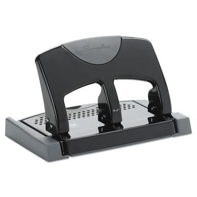 Swingline 74136 45-Sheet SmartTouch Three-Hole Punch, 9/32" Holes, Black/Gray