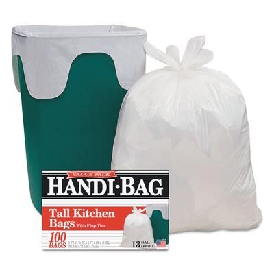 Webster Industries HAB6FK100CT Super Value Pack, 13 gal, 0.6 mil, 23.75" x 28", White, 600/Carton - Pack of 100 WBIHAB6K100