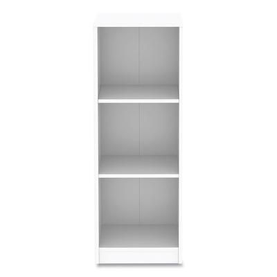 Workspace by Alera® WS161248WT Three-Shelf Narrow-Footprint Bookcase, 15.75" x 11.42" x 44.33", White ALEWS161248WT