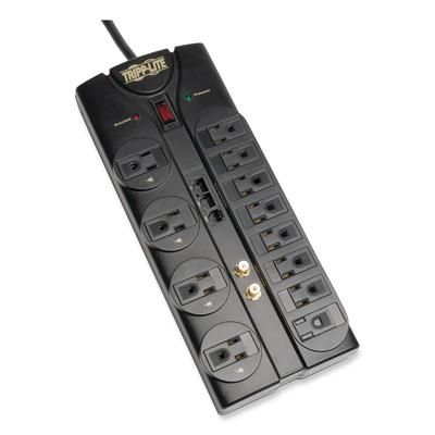 Tripp Lite TLP1208SAT Protect It! Surge Protector, 12 Outlets, 8 ft. Cord, 2880 Joules, Black