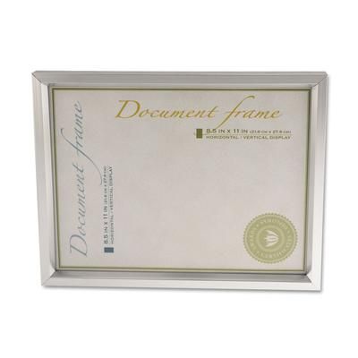 Universal Office Products 76853 Plastic Document Frame, for 8.5 x 11, Easel Back, Metallic Silver UNV76853