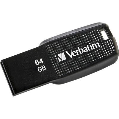 Verbatim 70877 64GB Ergo USB Flash Drive, Black VER70877