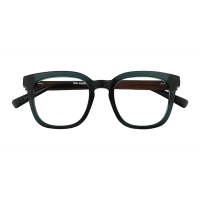 Unisex s square Green Acetate,Mixed Wood Prescription eyeglasses - Eyebuydirect s Coniferous