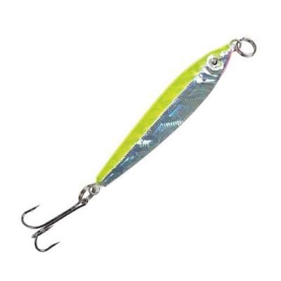 P-Line Laser Minnow Jigging Spoon - Super Chartreuse Silver