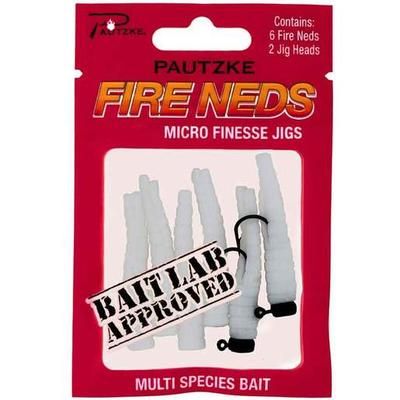 Pautzke Fire Neds Ned Rig Bait - 6 Pack - White