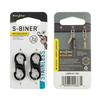 Nite Ize S-Biner MicroLock - 2 Pack Black - Black 2