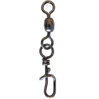 P-line Crane Swivel with Corkscrew Snap - Black 2/0