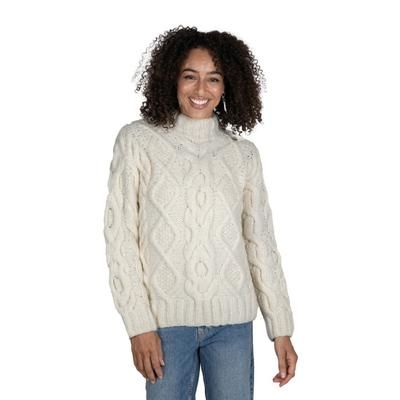 Heirloom,'Knit Ivory Baby Alpaca and Wool Blend Pullover Sweater'