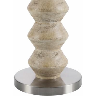 Matozinhos 63"H x 18"W x 18"D Traditional Ivory/Metallic - Nickel/Clear/White/Dark Red/Translucent Floor Lamp - Boutique Rugs