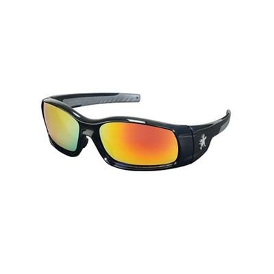 MCR Safety Swagger Safety Glasses, Fire Mirror Lens, Duramass Hard Coat, Black Frame (135-SR11R)