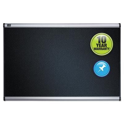 Quartet(R) Prestige Embossed Foam Bulletin Board, 72 x 48, Black, Aluminum Frame (QRTB347A)