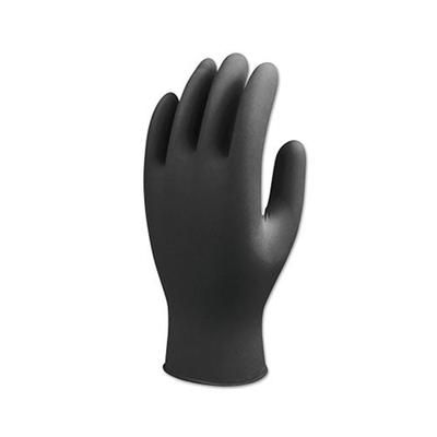 Showa 7700 Series Nitrile Gloves, Rolled Cuff, X-Large, Black (845-7700PFTXL)