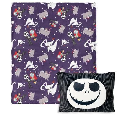 Disney Nightmare Before Christmas Silk Touch Throw Blanket with Plush Pocket Pillow