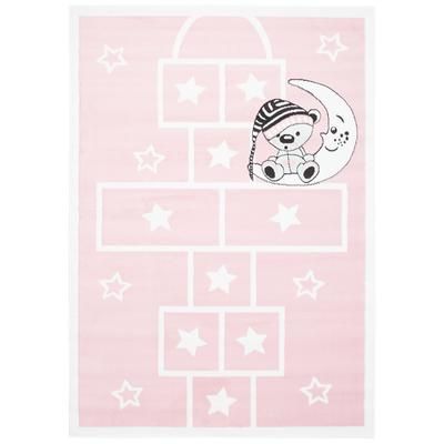 Tappeto per bambini rosa bianco gioco della campana 120x170