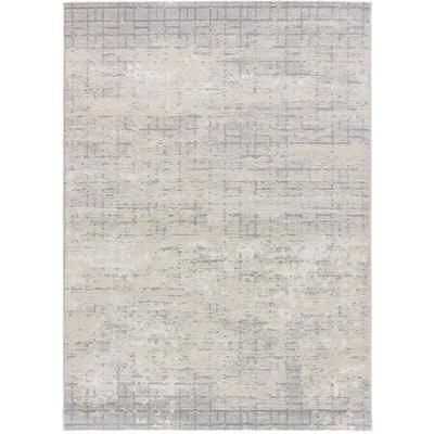 Tappeto astratto crema/grigio 80x150 cm