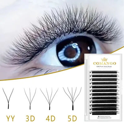 CoMango W Shaped Bloom 2D 3D 4D 5D Automatic Flowering Premade Fans Eyelashes Extensions Natural yy Brazilian Individual Lashes