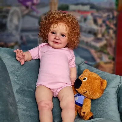 Reborn Doll 70cm Life Size Real Baby Doll Girl Realistic Silicone Reborn Baby Doll Heavy Red Curly Hair Doll Children Girls Gift