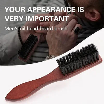 Barber Prefessional Wooden Handle Boar Bristle Cleaning Brush Soft Beard Cleaning Brush Men Barber Beard Shaving Tool