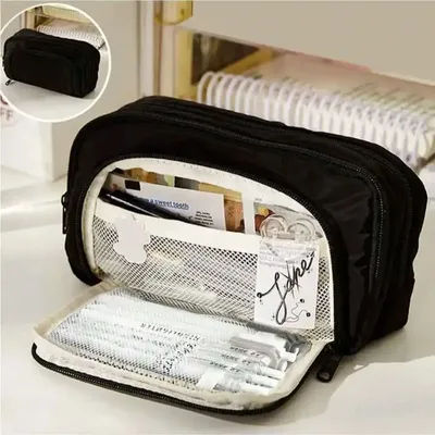 Kawaii Large Capacity Multi Layer Pencil Case Student Pencil Bag School Stationery Supplies Box And Makeup Storage Bag
