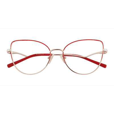 Female s horn Red Gold Metal Prescription eyeglasses - Eyebuydirect s Lee