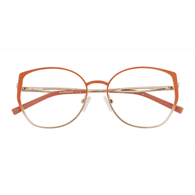 Female s horn Gradient Matte Orange Metal Prescription eyeglasses - Eyebuydirect s Deven